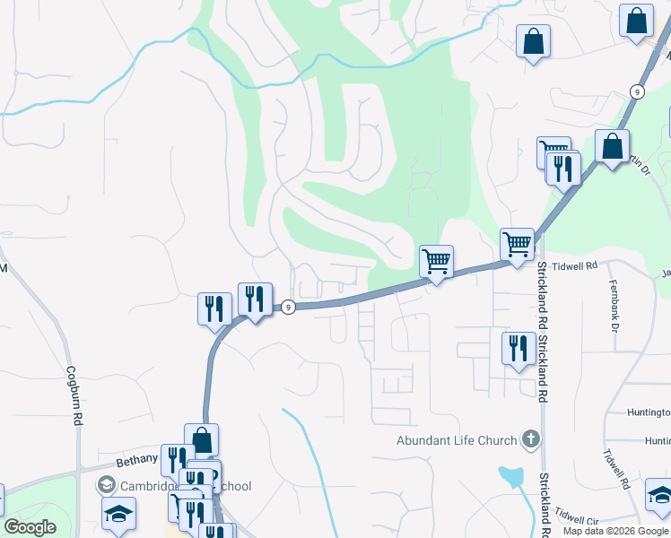 map of restaurants, bars, coffee shops, grocery stores, and more near 3251 Compass Way in Alpharetta