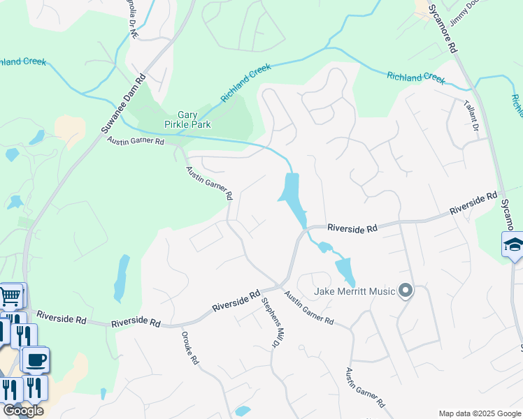 map of restaurants, bars, coffee shops, grocery stores, and more near 6019 Mock Ives Court Northeast in Sugar Hill