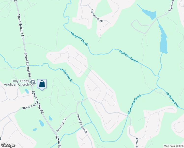 map of restaurants, bars, coffee shops, grocery stores, and more near 6260 Cedar Springs Lane in Hoschton