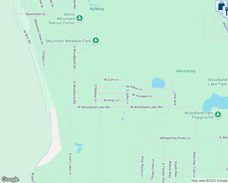 map of restaurants, bars, coffee shops, grocery stores, and more near 1091 West Pima Lane in Pinetop-Lakeside