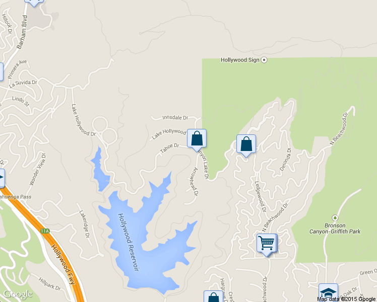 map of restaurants, bars, coffee shops, grocery stores, and more near 6312 Tahoe Drive in Los Angeles