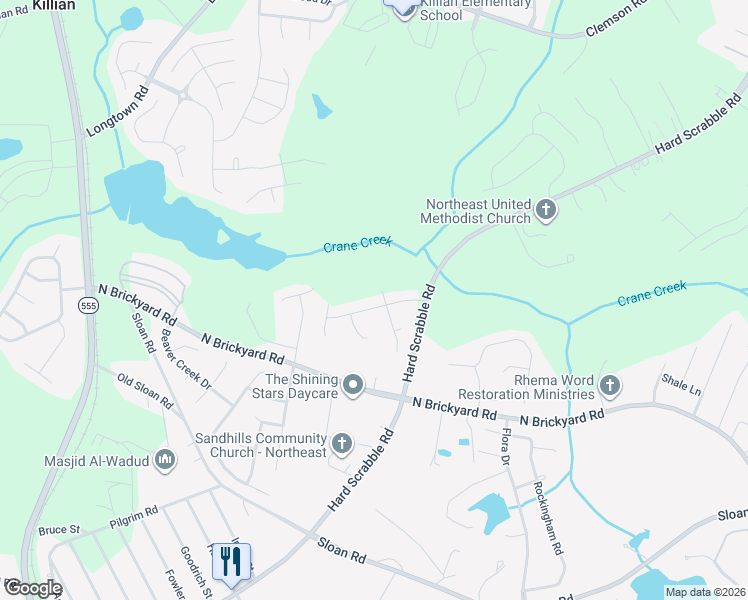 map of restaurants, bars, coffee shops, grocery stores, and more near 202 Grinders Mill Rd in Columbia