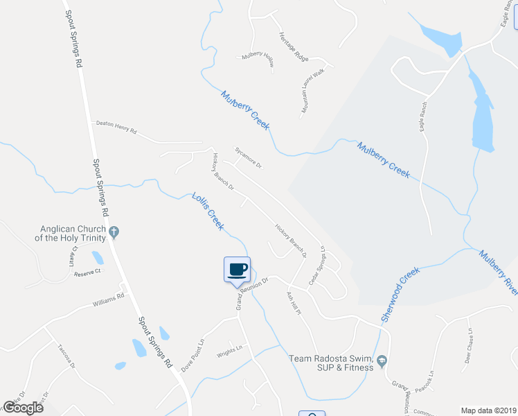 map of restaurants, bars, coffee shops, grocery stores, and more near 6472 Hickory Branch Drive in Hoschton