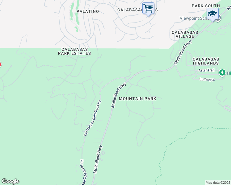 map of restaurants, bars, coffee shops, grocery stores, and more near 24201 Mulholland Highway in Calabasas