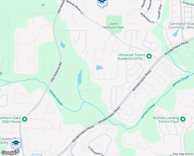 map of restaurants, bars, coffee shops, grocery stores, and more near 4310 Griffin Trail Way in Cumming
