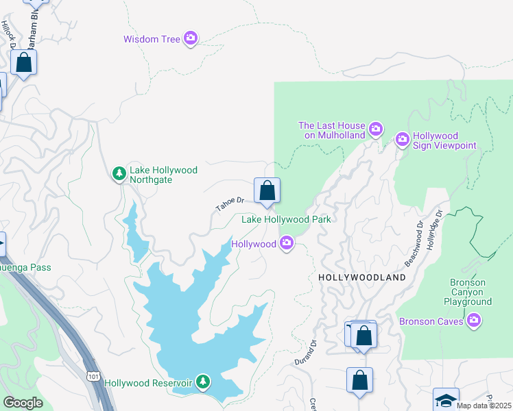 map of restaurants, bars, coffee shops, grocery stores, and more near 6312 Tahoe Drive in Los Angeles