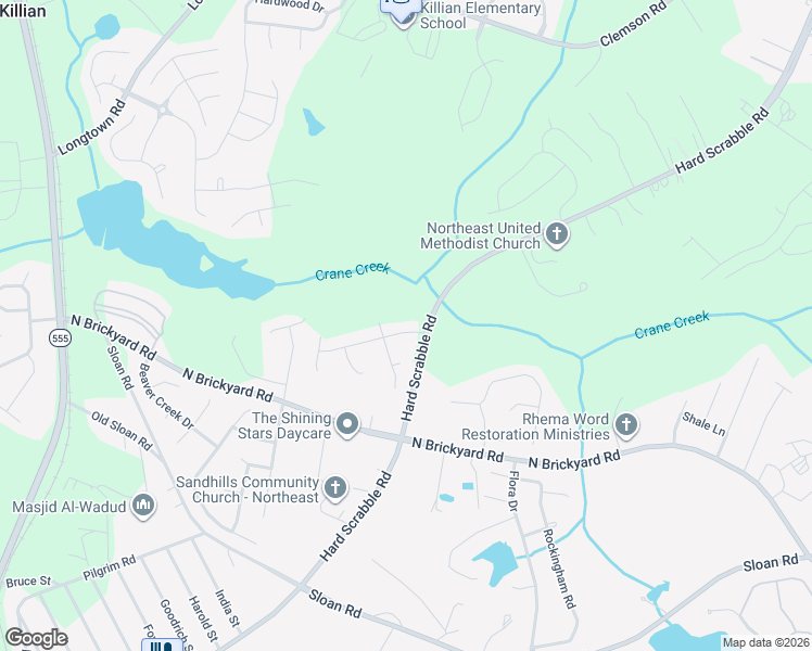 map of restaurants, bars, coffee shops, grocery stores, and more near 104 Grinders Mill Road in Columbia