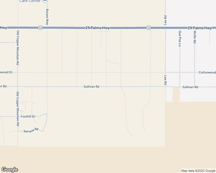 map of restaurants, bars, coffee shops, grocery stores, and more near 67939 Sullivan Road in Joshua Tree