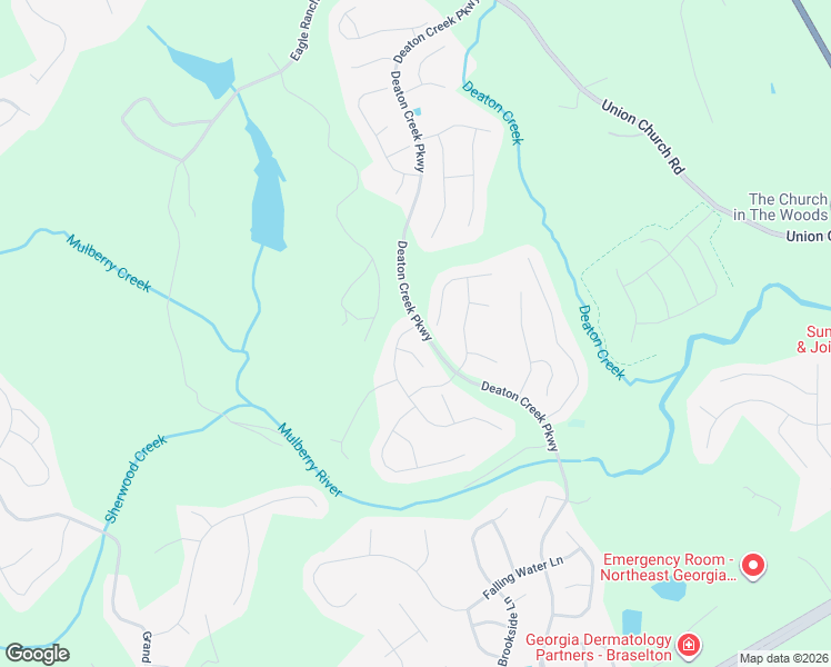 map of restaurants, bars, coffee shops, grocery stores, and more near 6403 Autumn Crest Lane in Hoschton