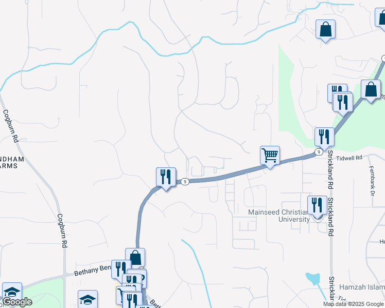 map of restaurants, bars, coffee shops, grocery stores, and more near 3244 Kentworth Lane in Alpharetta