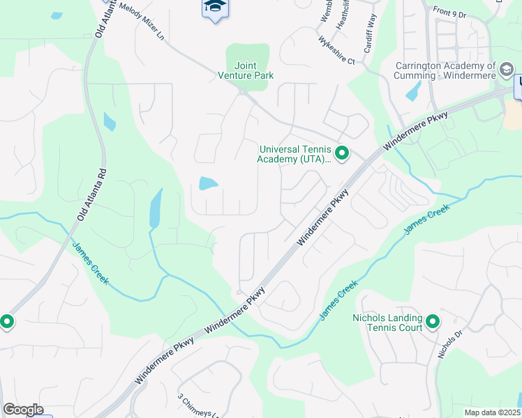 map of restaurants, bars, coffee shops, grocery stores, and more near 4025 Griffin Trail Way in Cumming