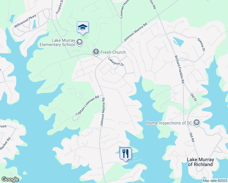 map of restaurants, bars, coffee shops, grocery stores, and more near 13 Moonraker Court in Chapin