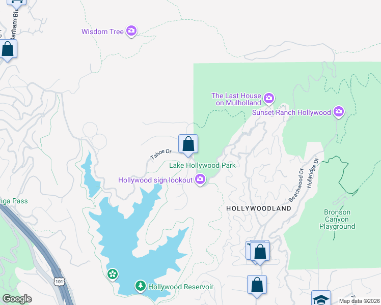 map of restaurants, bars, coffee shops, grocery stores, and more near 3213 Canyon Lake Drive in Los Angeles