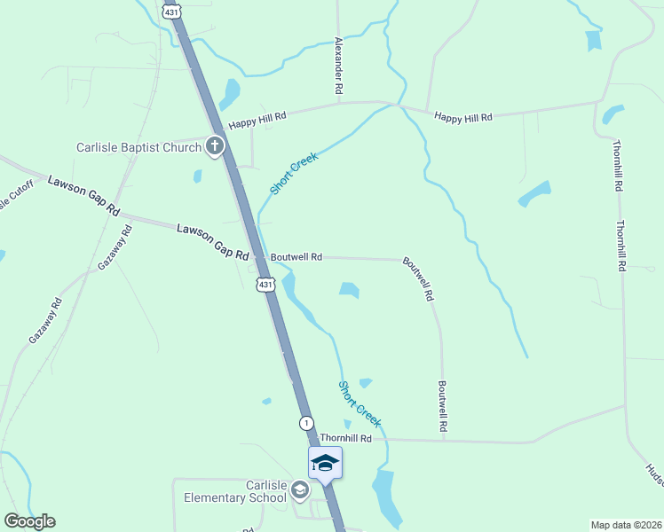map of restaurants, bars, coffee shops, grocery stores, and more near 160 Boutwell Road in Boaz
