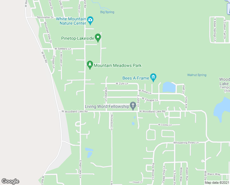 map of restaurants, bars, coffee shops, grocery stores, and more near 1209 West Pima Lane in Pinetop-Lakeside