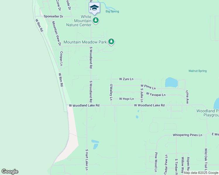 map of restaurants, bars, coffee shops, grocery stores, and more near 1345 West Pima Lane in Pinetop-Lakeside