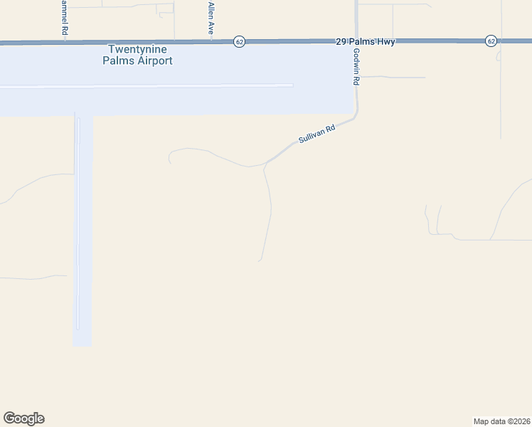 map of restaurants, bars, coffee shops, grocery stores, and more near 78795 Sullivan Road in Twentynine Palms