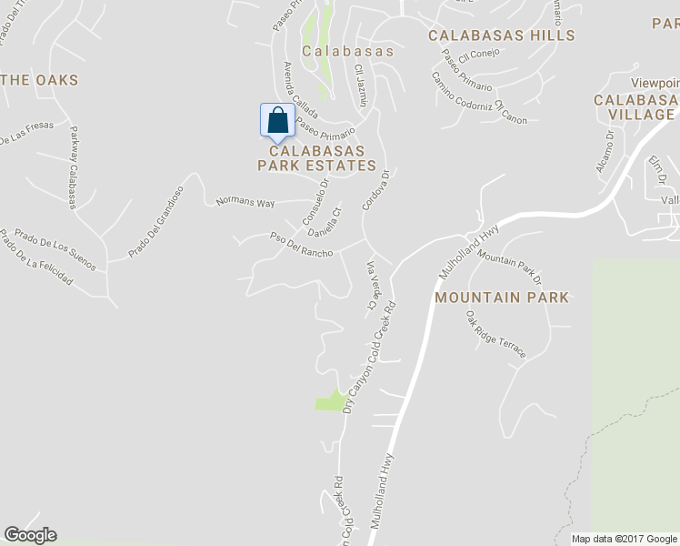 map of restaurants, bars, coffee shops, grocery stores, and more near 3347 Paseo Del Sol in Calabasas