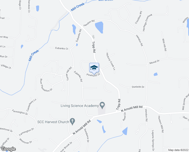 map of restaurants, bars, coffee shops, grocery stores, and more near 806 Pinehurst Drive in Woodstock