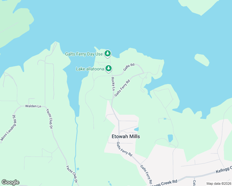 map of restaurants, bars, coffee shops, grocery stores, and more near 7207 Galts Ferry Road in Acworth