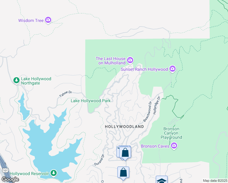 map of restaurants, bars, coffee shops, grocery stores, and more near 6319 Heather Drive in Los Angeles