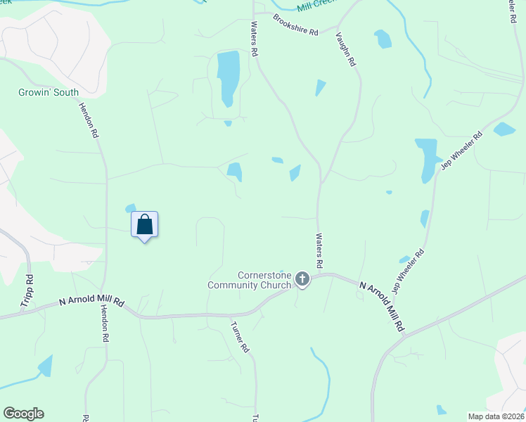 map of restaurants, bars, coffee shops, grocery stores, and more near 230 Waters Way in Woodstock