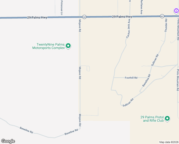 map of restaurants, bars, coffee shops, grocery stores, and more near 76979 Sullivan Road in Twentynine Palms