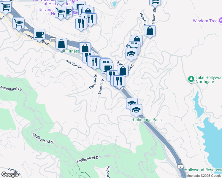 map of restaurants, bars, coffee shops, grocery stores, and more near 3242 Dos Palos Drive in Los Angeles