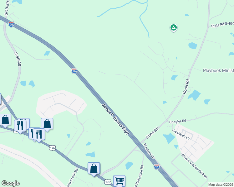 map of restaurants, bars, coffee shops, grocery stores, and more near 173 Annie Adkins Road in Irmo