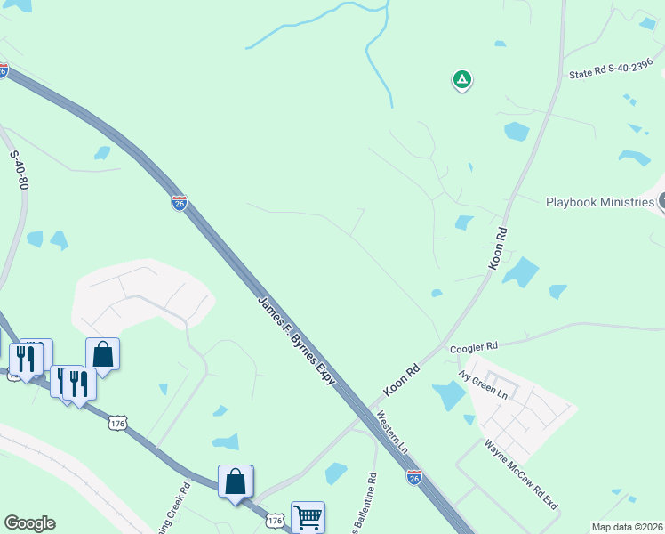 map of restaurants, bars, coffee shops, grocery stores, and more near 173 Annie Adkins Road in Irmo