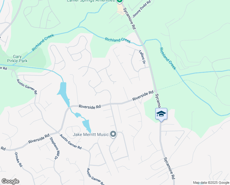 map of restaurants, bars, coffee shops, grocery stores, and more near 5745 River Ridge Lane in Sugar Hill