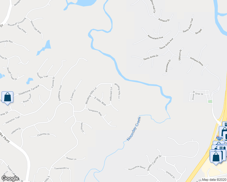 map of restaurants, bars, coffee shops, grocery stores, and more near 805 Hillcrest Lane in Woodstock