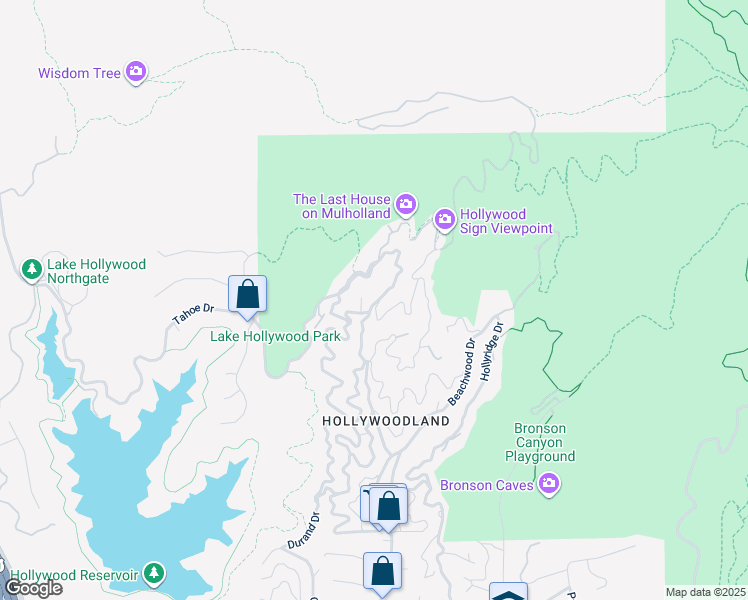 map of restaurants, bars, coffee shops, grocery stores, and more near 3279 Ledgewood Drive in Los Angeles