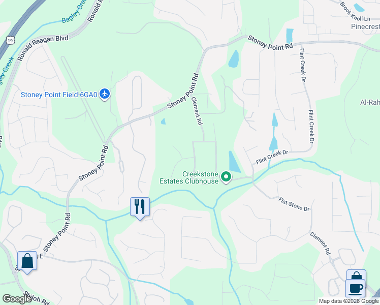 map of restaurants, bars, coffee shops, grocery stores, and more near 2305 Bute Cliff Trc in Cumming