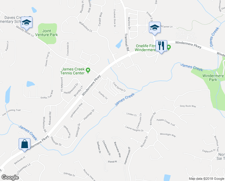 map of restaurants, bars, coffee shops, grocery stores, and more near 4580 Nobel Pass in Cumming