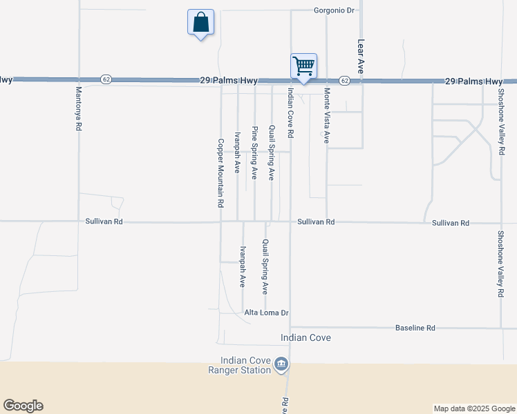 map of restaurants, bars, coffee shops, grocery stores, and more near in Twentynine Palms