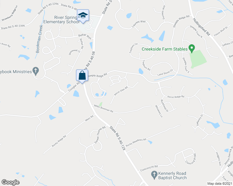 map of restaurants, bars, coffee shops, grocery stores, and more near 213 Ascot Glen Road in Irmo