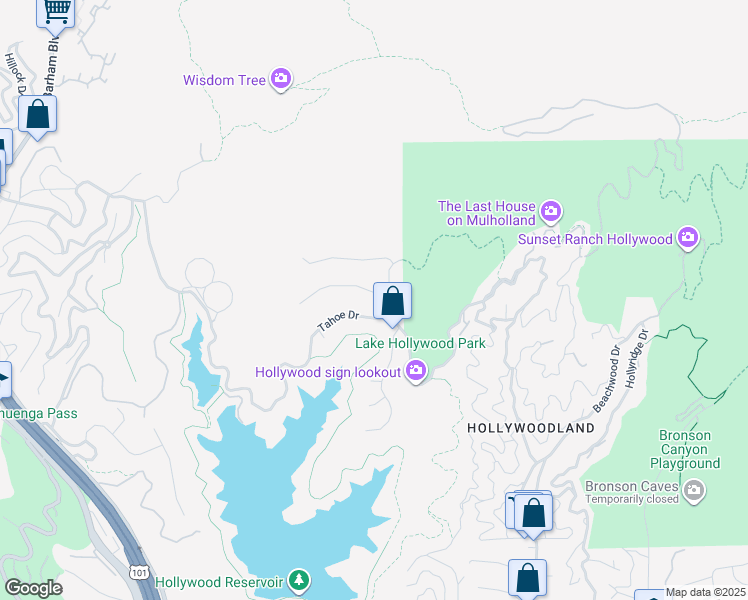 map of restaurants, bars, coffee shops, grocery stores, and more near 3213 Canyon Lake Drive in Los Angeles