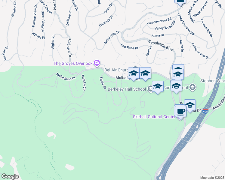 map of restaurants, bars, coffee shops, grocery stores, and more near 3064 Elvill Drive in Los Angeles
