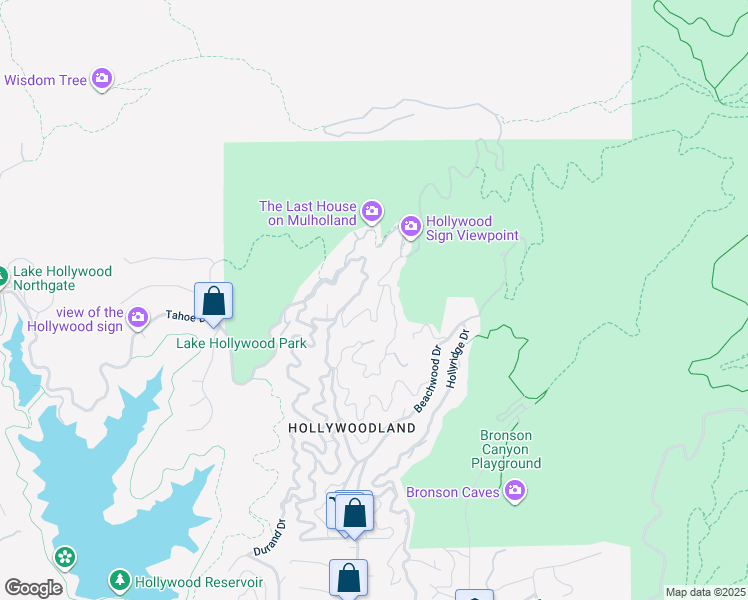 map of restaurants, bars, coffee shops, grocery stores, and more near 6149 Rockcliff Drive in Los Angeles
