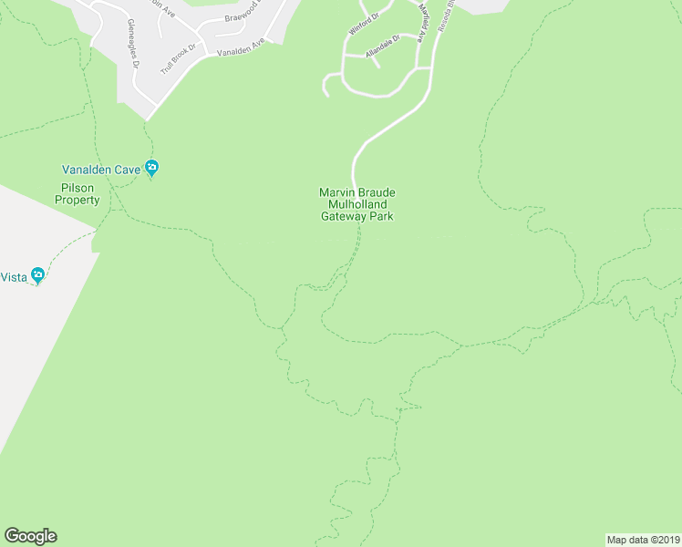 map of restaurants, bars, coffee shops, grocery stores, and more near Mulholland Drive in Los Angeles