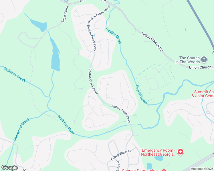 map of restaurants, bars, coffee shops, grocery stores, and more near 6351 Canebridge Lane in Hoschton