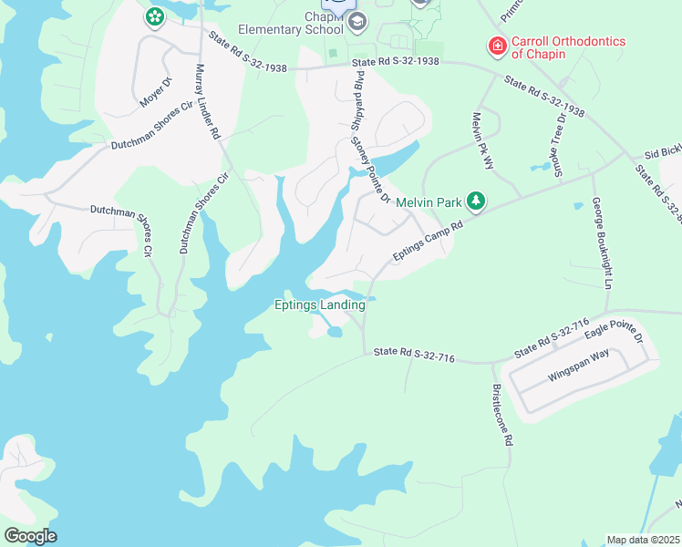 map of restaurants, bars, coffee shops, grocery stores, and more near 531 Lilypad Court in Chapin
