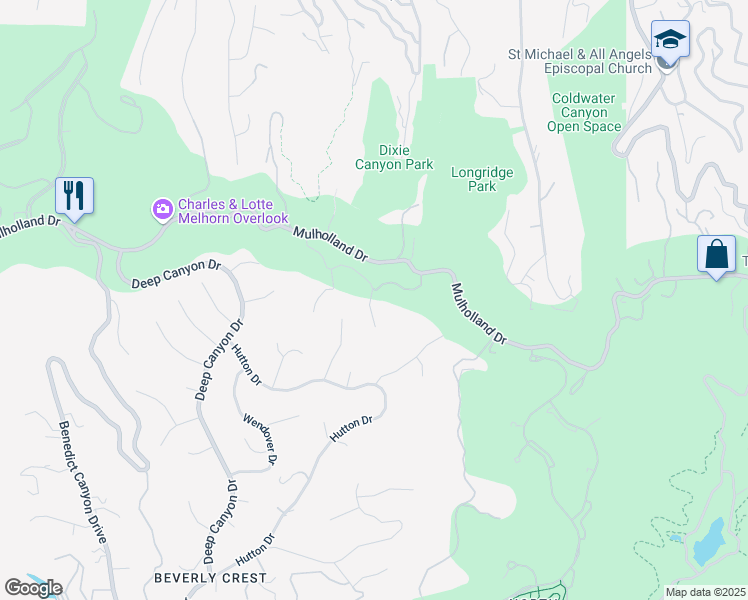map of restaurants, bars, coffee shops, grocery stores, and more near 13360 Java Drive in Beverly Hills