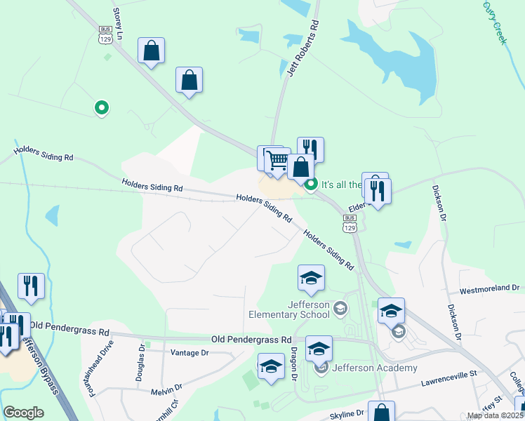 map of restaurants, bars, coffee shops, grocery stores, and more near 29 Monte Lane in Jefferson