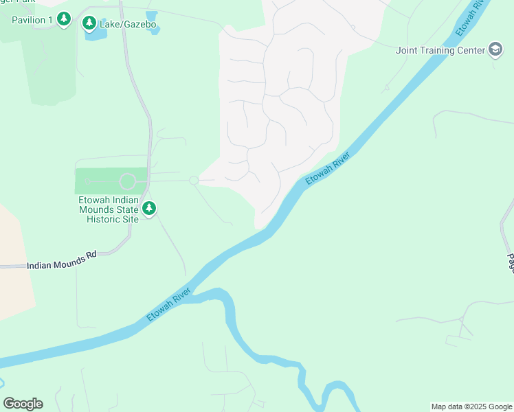 map of restaurants, bars, coffee shops, grocery stores, and more near 19 Oxford Drive in Cartersville