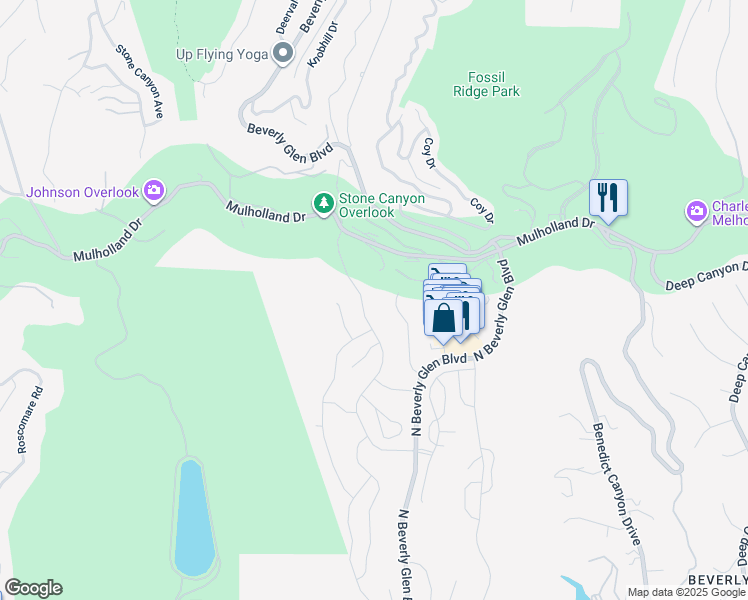 map of restaurants, bars, coffee shops, grocery stores, and more near 3054 Nicada Drive in Los Angeles