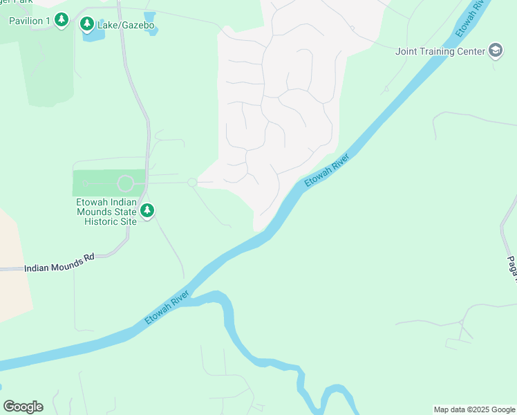 map of restaurants, bars, coffee shops, grocery stores, and more near 19 Oxford Drive in Cartersville