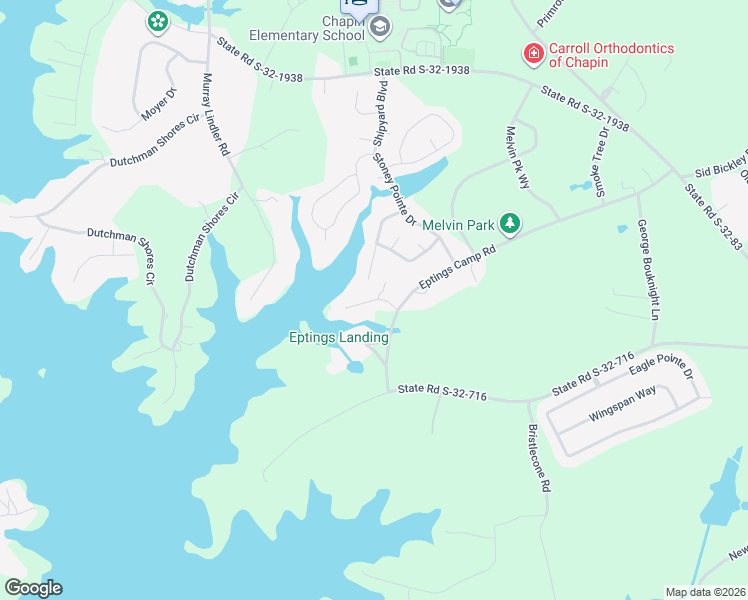 map of restaurants, bars, coffee shops, grocery stores, and more near Lilypad Court in Chapin