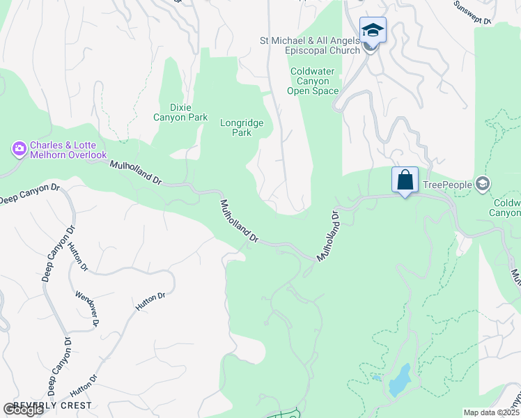 map of restaurants, bars, coffee shops, grocery stores, and more near 3277 Longridge Terrace in Los Angeles